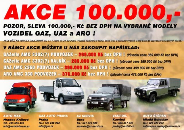 Pozor akce "Sleva 100.000 K" !